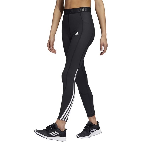 adidas Women's Techfit 3-Stripes Long Gym Leggings Size XS - Picture 1 of 4